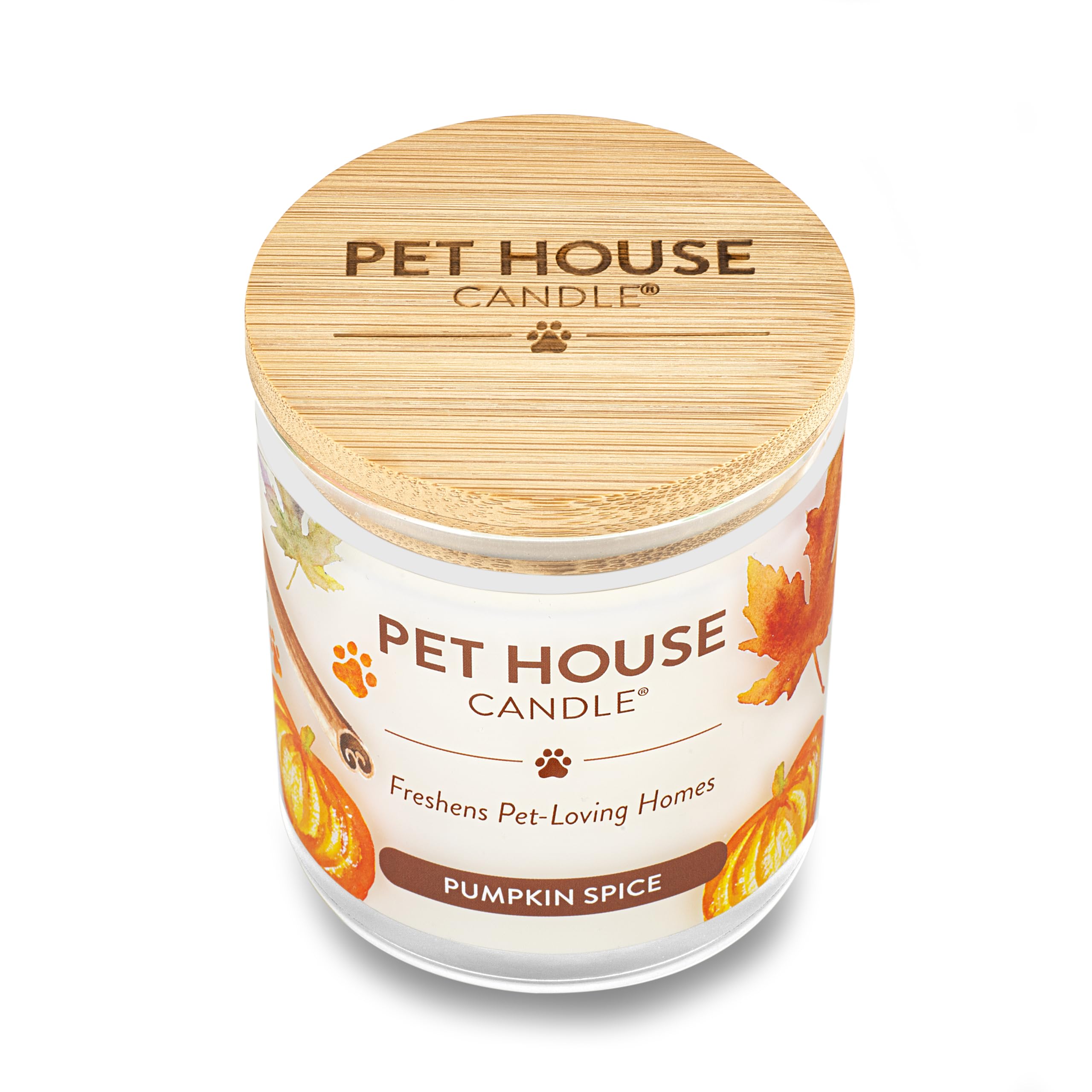 One Fur All Pet House Pumpkin Pie Scented Candle 2 Pack - Plant-Based/Soy, Long Lasting, Odor Eliminating
